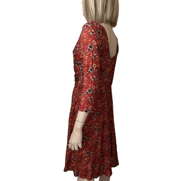 Peruvian Collection Artesinia Dress Handpainted Flowers Twirl Skirt w/ Pockets - Picture 7 of 16